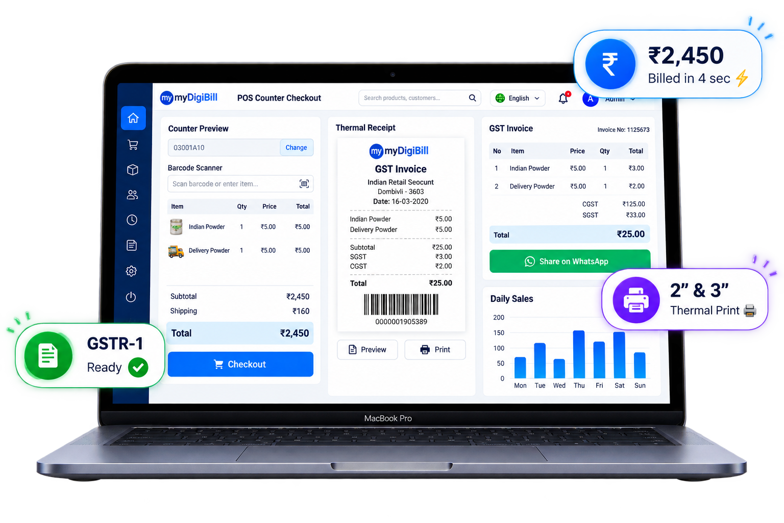 myDigiBill Retail POS & GST Billing Software Preview