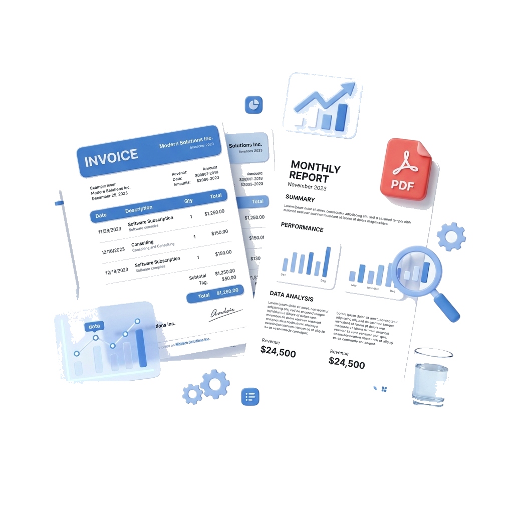Invoice AI Scan Illustration